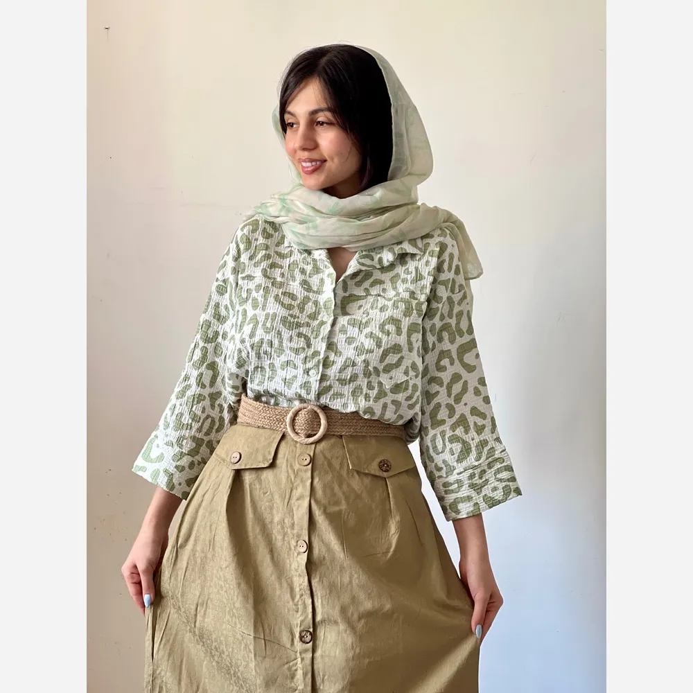 شومیز زنانه کریشه نخ تابستانه خنک فری سایز