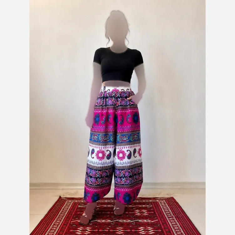 شلوار نخ طرح اندونزیt8034