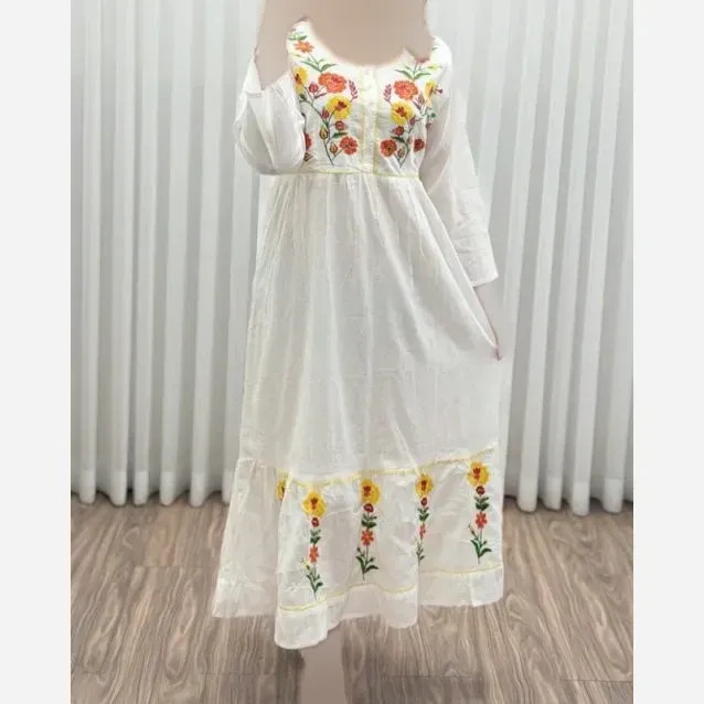 پیراهن گلدوزی هندی بلند SH7581