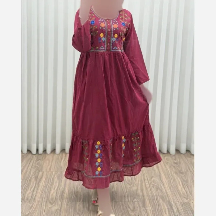 پیراهن گلدوزی هندی بلند SH7581