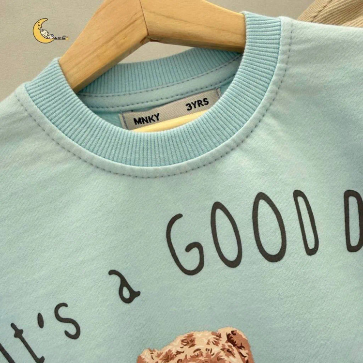 ست دورس 2 نخ و شلوار کتان کجراه گرم بالا مانکی دخترانه پاییزه 4 سایز