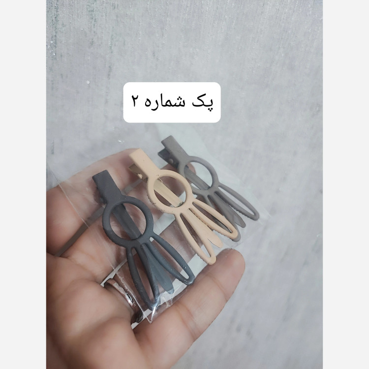 پک سه عددی گیره مو انبری دخترانه وارداتی در طرح های متنوع