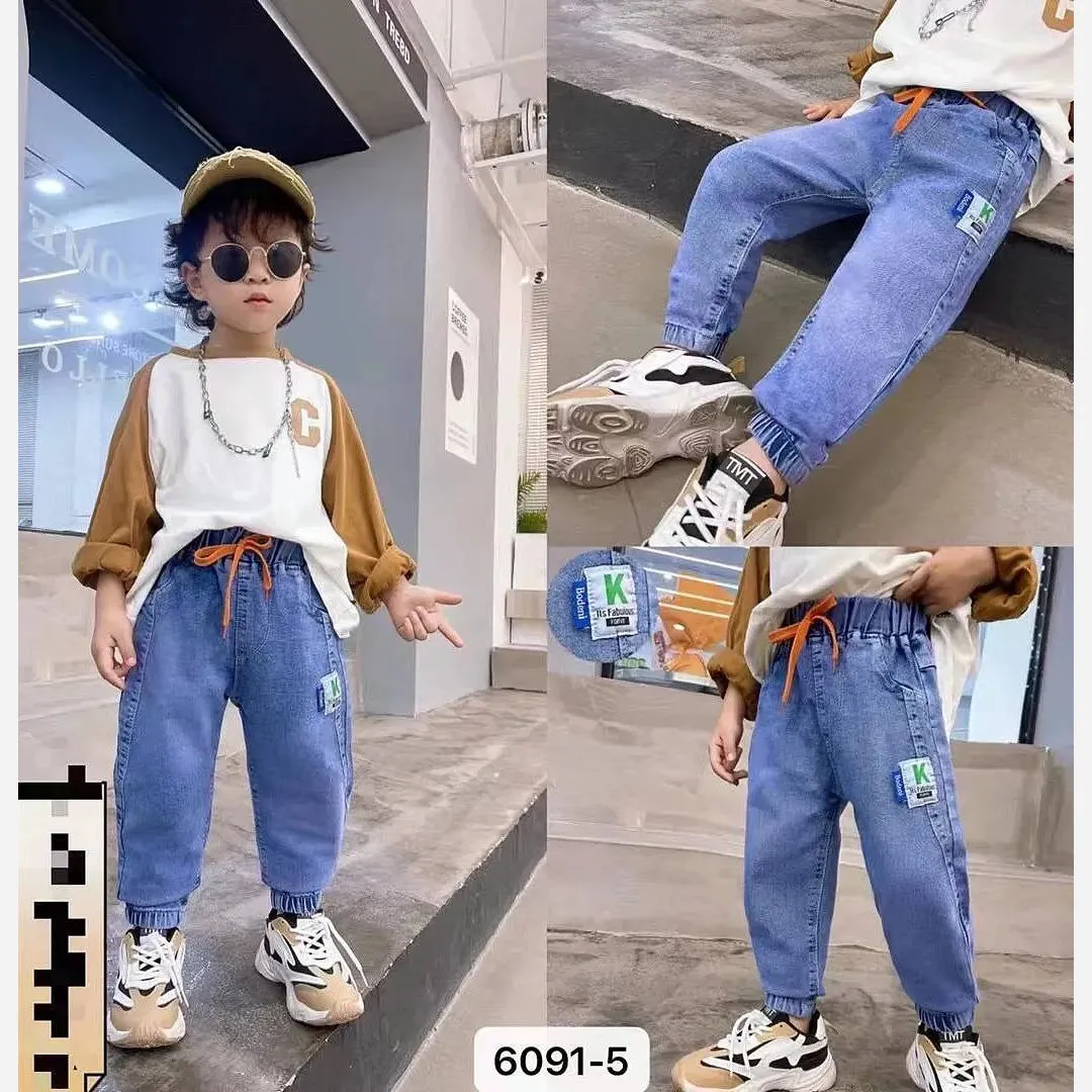 شلوار جین گت دار بچگانه اسپرت مناسب دختر و پسر سایز 9 ماه تا 5 سال