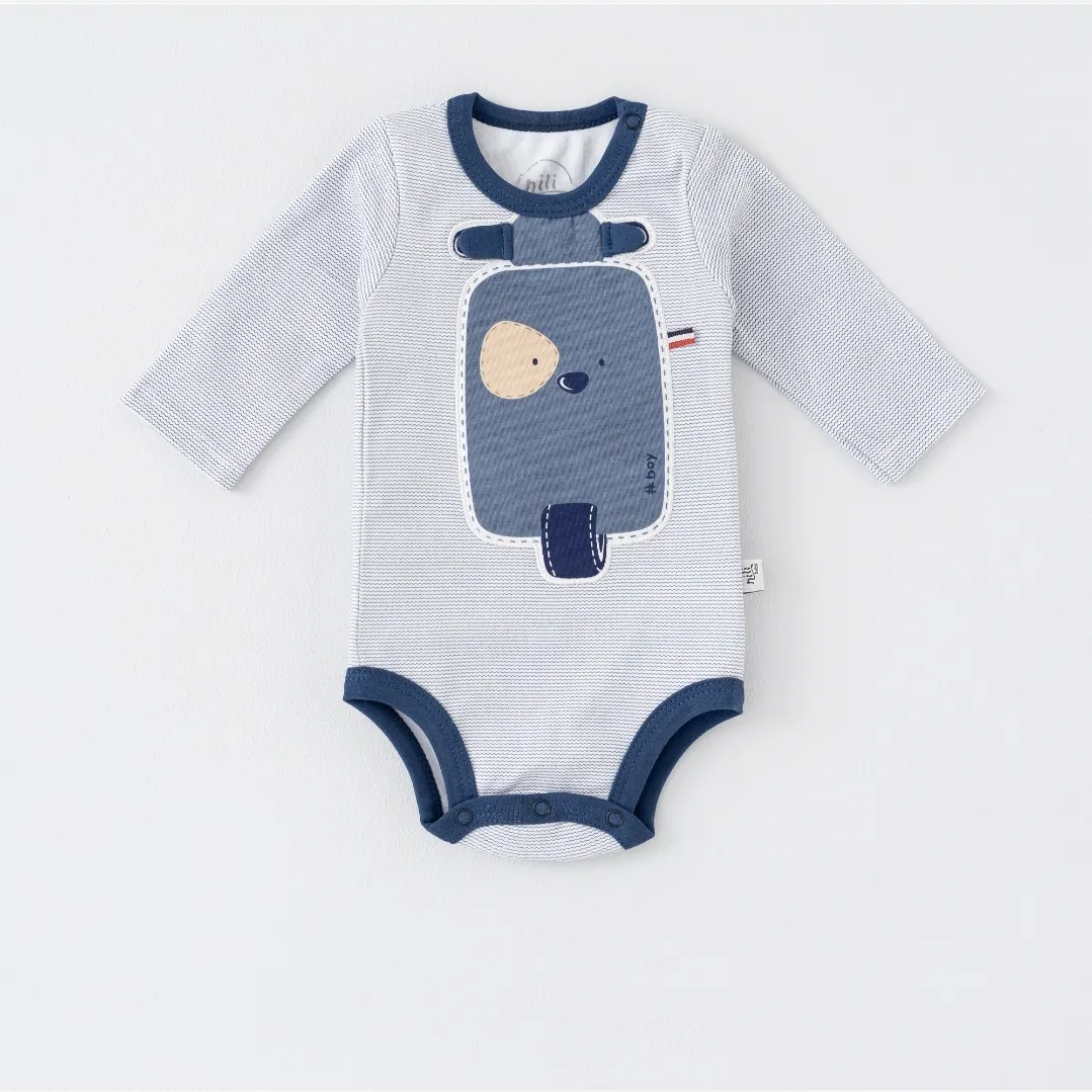ست لباس نوزادی بادی و شلوار طرح ماشین جنس نخ پنبه ضد حساسیت