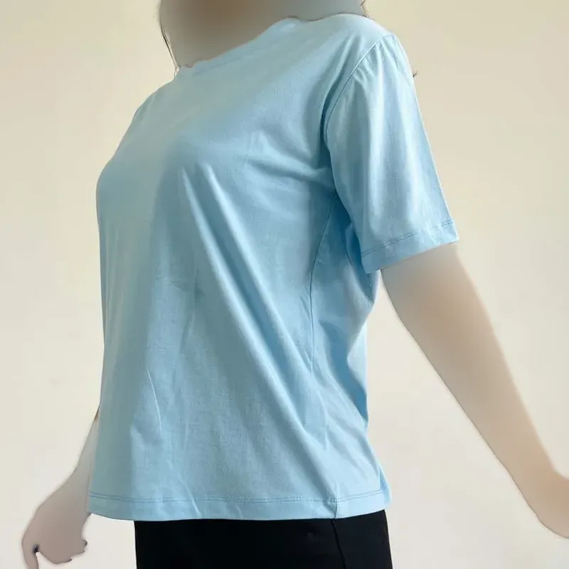 تیشرت بیسیک نخ پنبه زنانه مدل 1134 رنگبندی متنوع سایز 36 تا 48
