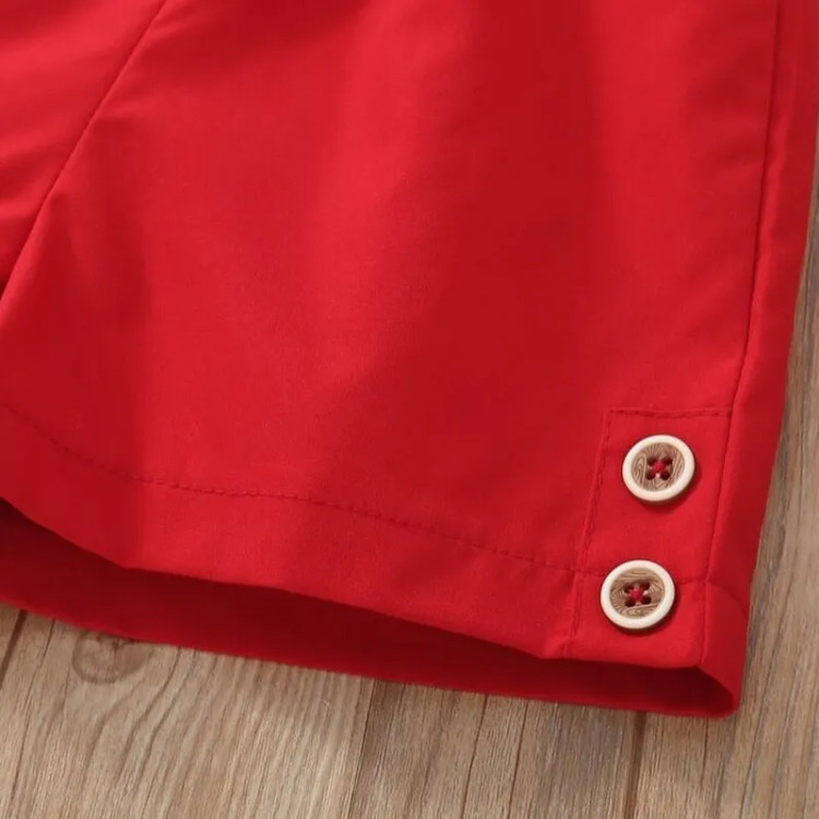 ست تاپ و شلوارک دخترانه جنس کرپ درجه یک سایز 3 ماه تا 6 سال