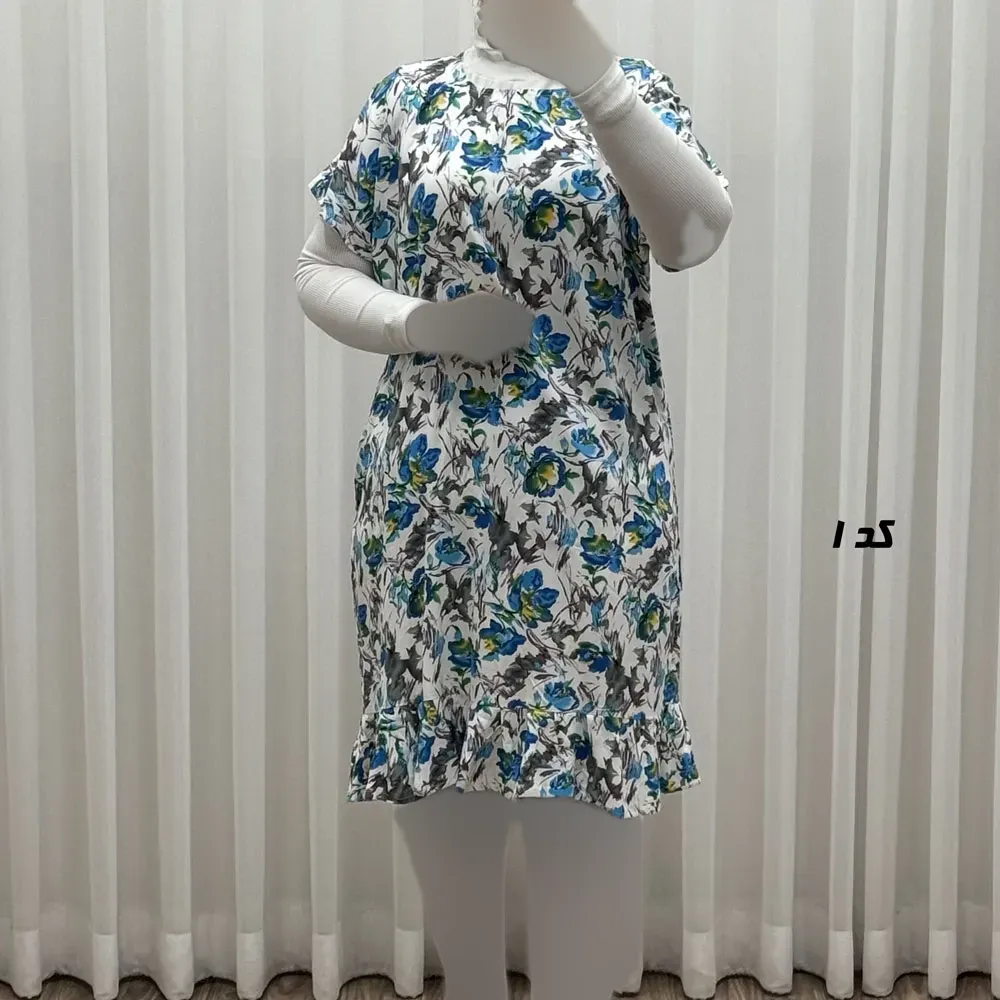 پیراهن کوتاه زنانه نخی فری سایز مناسب تا سایز 46