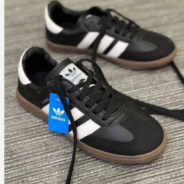 کفش آدیداس سامبا زنانه رویه چرم صنعتی رنگ مشکی