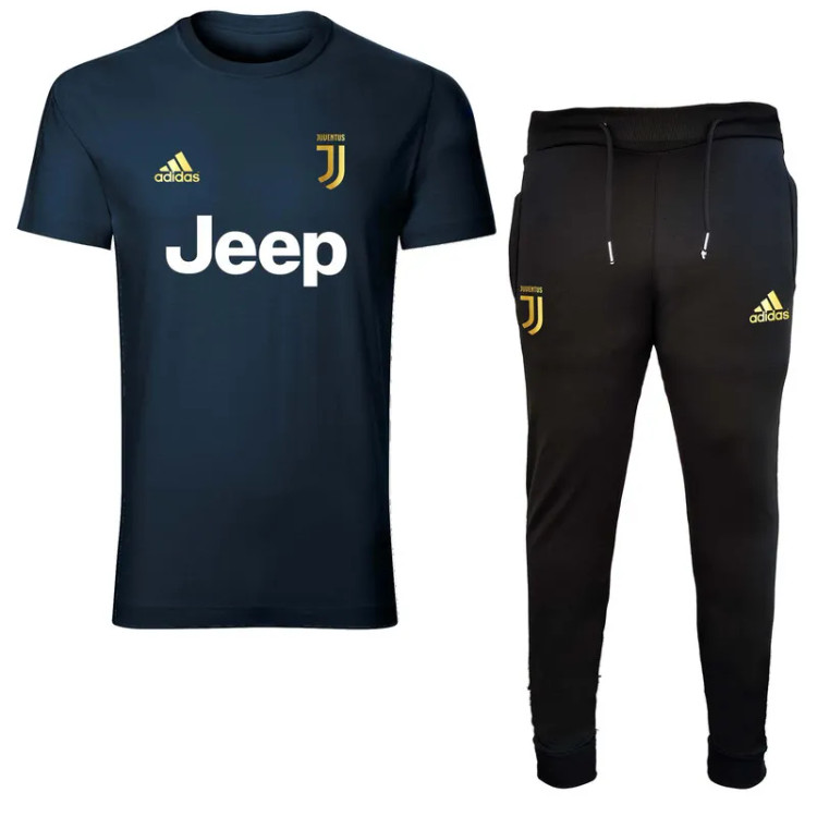 ست تی شرت و شلوار ورزشی مردانه طرح یوونتوس مدل bg نخ ساده ایرانی