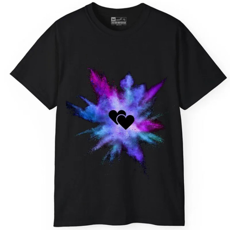 تیشرت آستین کوتاه مردانه مدل قلب عشق جنس نخ و پلی استر
