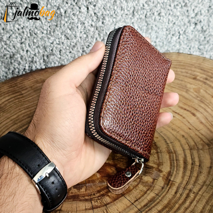 جاکارتی زیپدار چرم اصل گاوی مناسب آقایان و خانمها